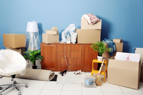 Local moving team planning access for a Surrey property removal
