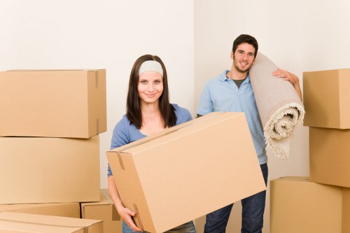 Office furniture and equipment prepared for a Surrey commercial move