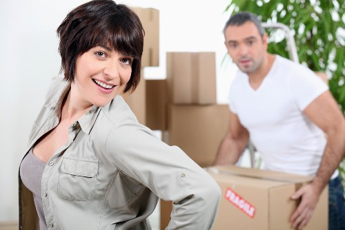Van loading for a small home move in Surrey with careful handling